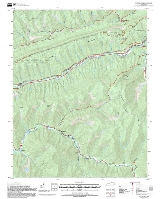 2025 Forest Service Topo Map of Louellen Kentucky