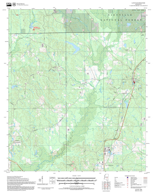 2025 Forest Service Topo Map of Louin Mississippi
