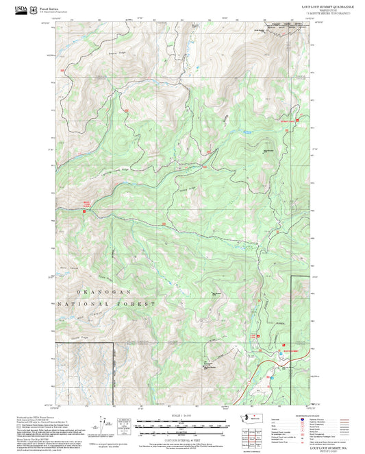 2025 Forest Service Topo Map of Loup Loup Summit Washington