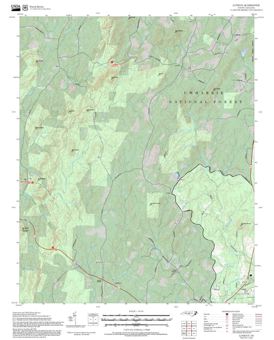 2025 Forest Service Topo Map of Lovejoy North Carolina