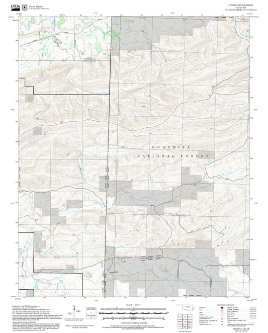 2025 Forest Service Topo Map of Loving Oklahoma