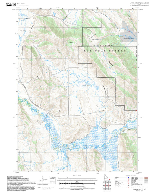 2025 Forest Service Topo Map of Lower Valley Idaho