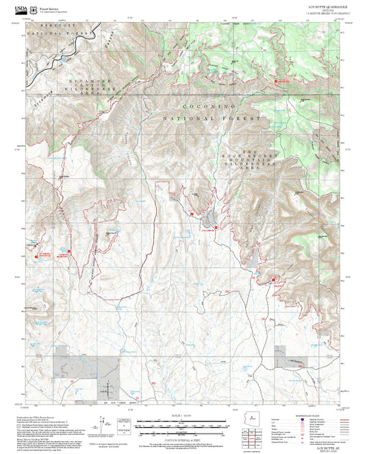 2025 Forest Service Topo Map of Loy Butte Arizona