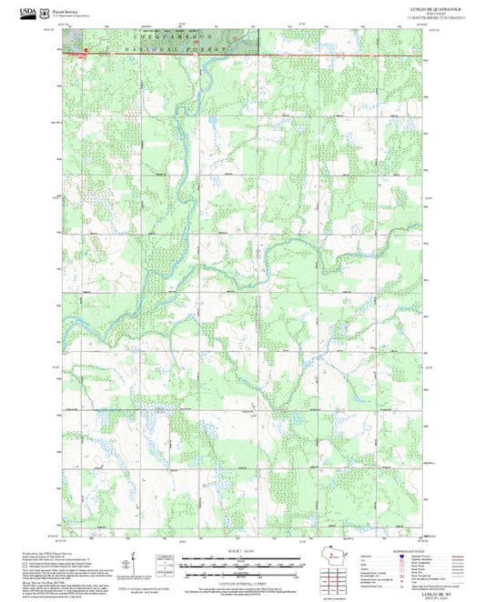 2025 Forest Service Topo Map of Lublin SE Wisconsin