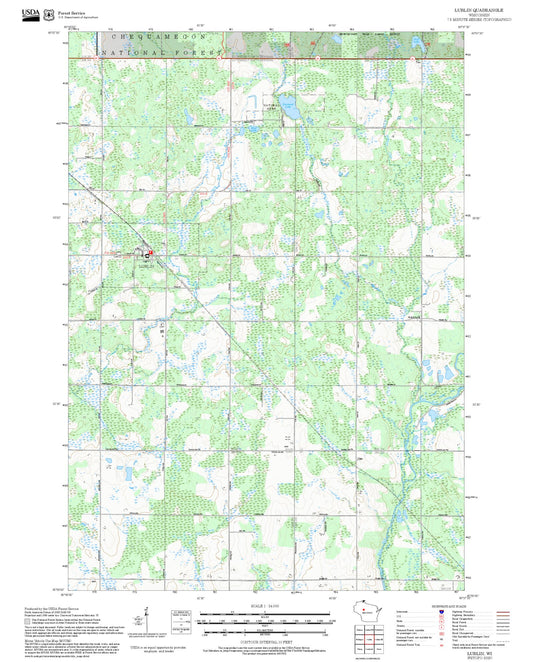 2025 Forest Service Topo Map of Lublin Wisconsin
