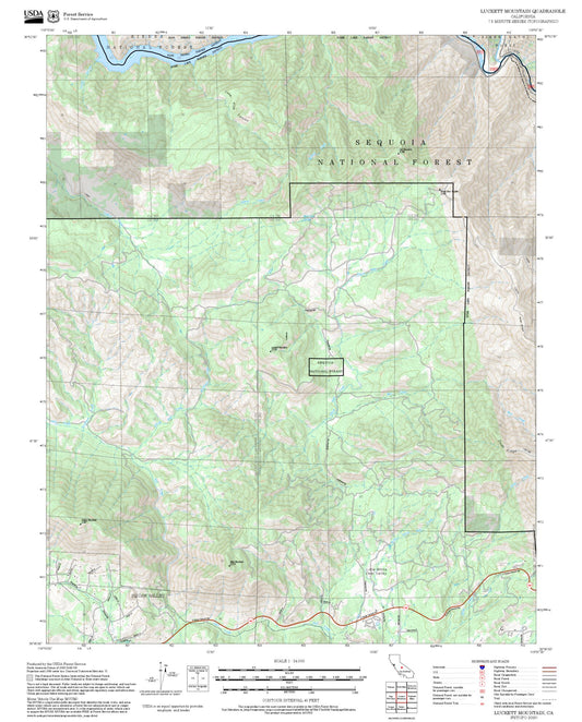 2025 Forest Service Topo Map of Luckett Mountain California