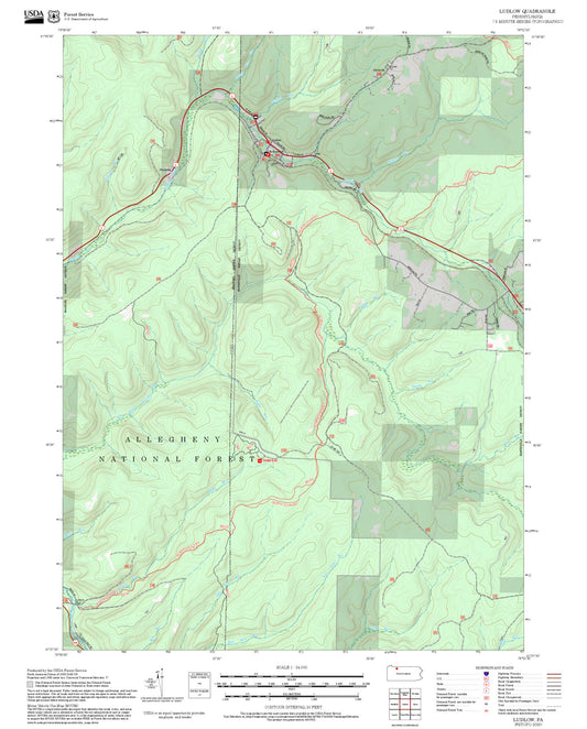 2025 Forest Service Topo Map of Ludlow Pennsylvania