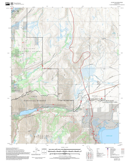 2025 Forest Service Topo Map of Lundy California