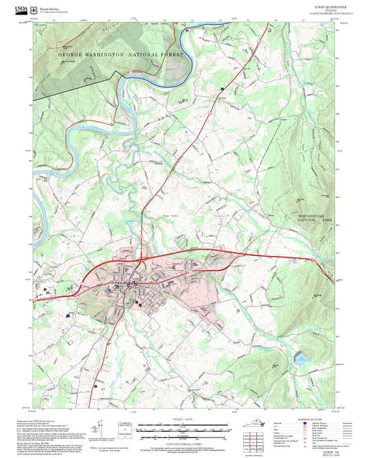 2025 Forest Service Topo Map of Luray Virginia