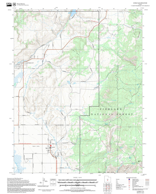 2025 Forest Service Topo Map of Lyman Utah