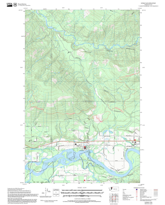2025 Forest Service Topo Map of Lyman Washington