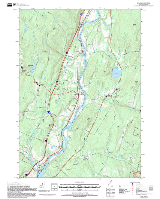 2025 Forest Service Topo Map of Lyme New Hampshire