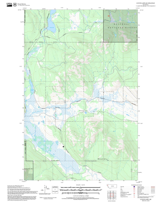 2025 Forest Service Topo Map of Lynch Lake Montana