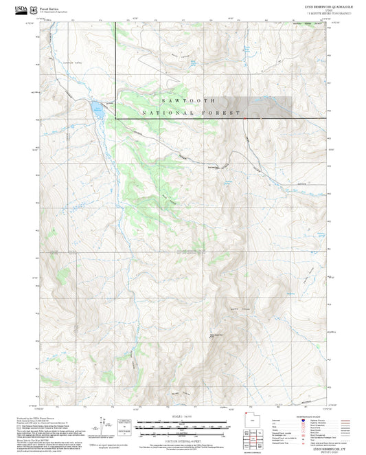2025 Forest Service Topo Map of Lynn Reservoir Utah