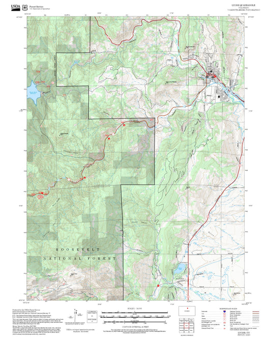 2025 Forest Service Topo Map of Lyons Colorado