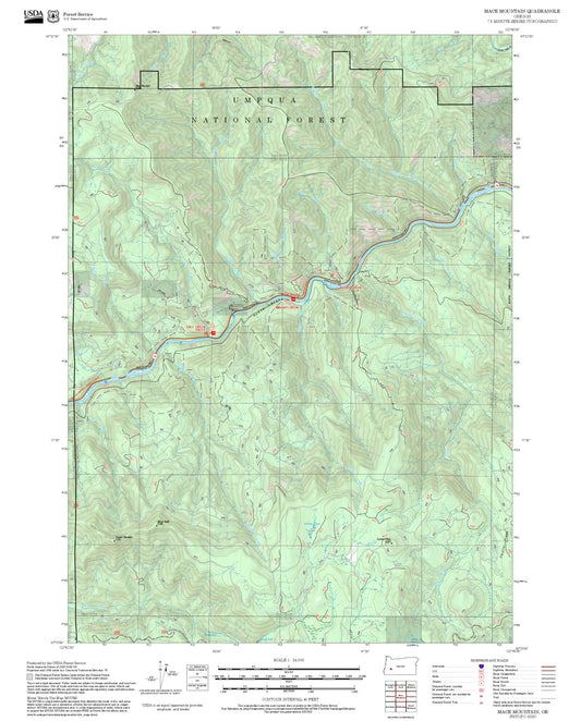 2025 Forest Service Topo Map of Mace Mountain Oregon