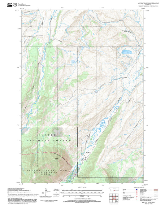 2025 Forest Service Topo Map of Mackay Ranch Montana