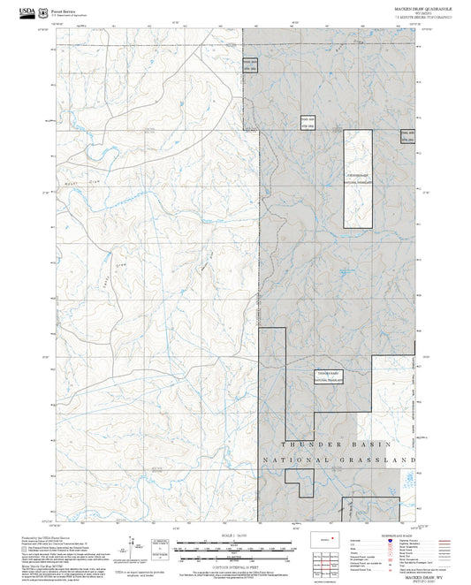 2025 Forest Service Topo Map of Macken Draw Wyoming