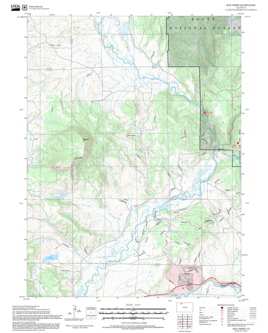 2025 Forest Service Topo Map of Mad Creek Colorado