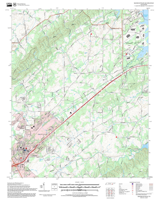 2025 Forest Service Topo Map of Madisonville Tennessee