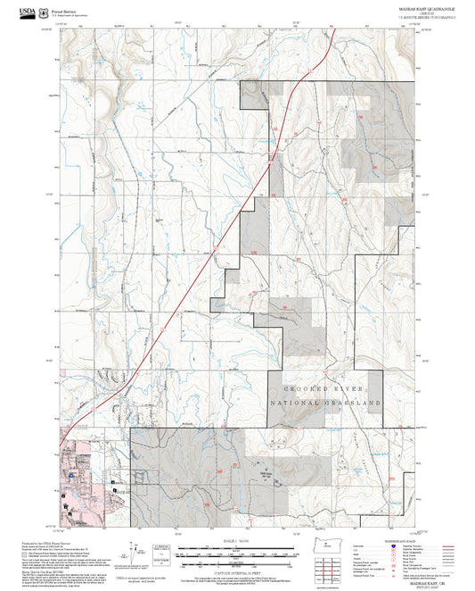 2025 Forest Service Topo Map of Madras East Oregon