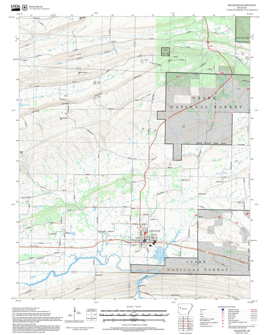 2025 Forest Service Topo Map of Magazine Arkansas