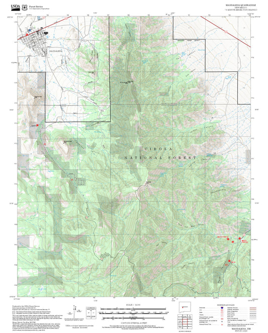 2025 Forest Service Topo Map of Magdalena New Mexico
