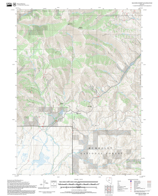 2025 Forest Service Topo Map of Maggie Summit Nevada