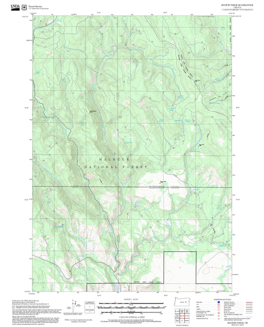 2025 Forest Service Topo Map of Magpie Table Oregon