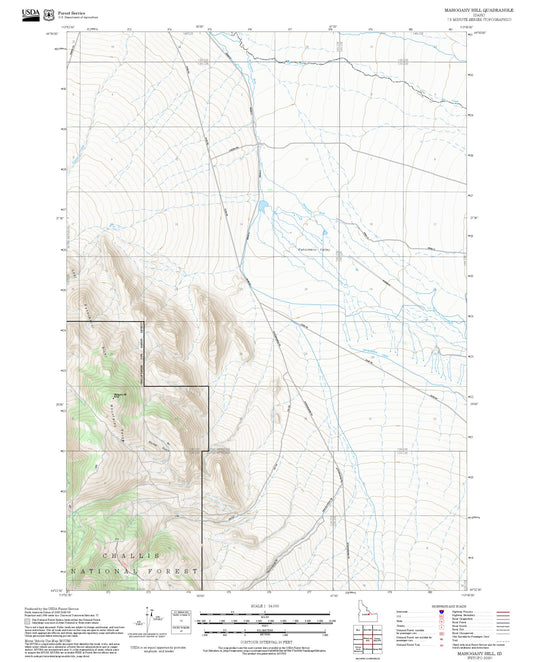 2025 Forest Service Topo Map of Mahogany Hill Idaho