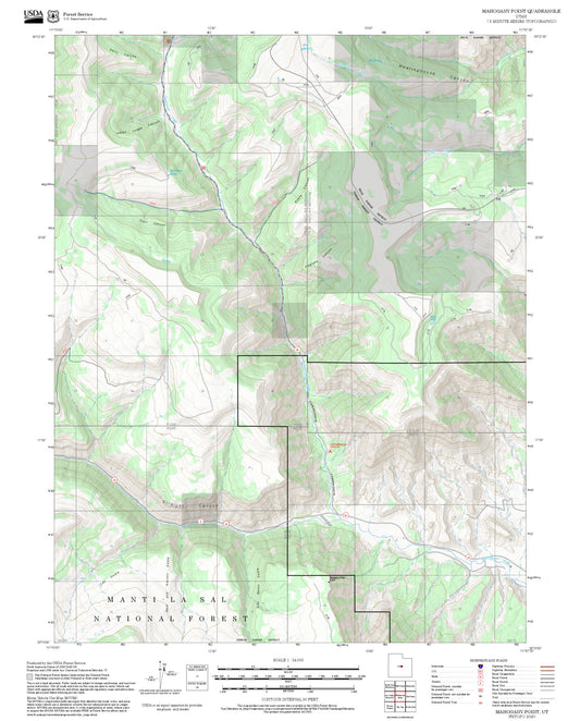 2025 Forest Service Topo Map of Mahogany Point Utah