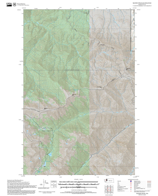 2025 Forest Service Topo Map of Maiden Peak Washington