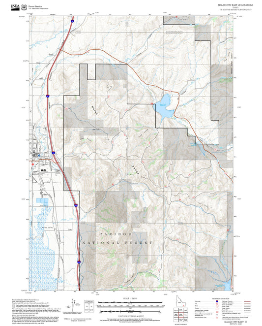 2025 Forest Service Topo Map of Malad City East Idaho