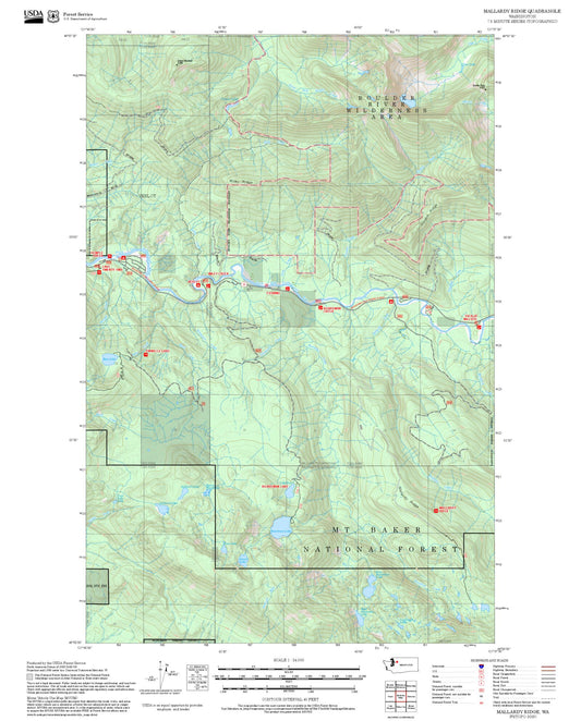 2025 Forest Service Topo Map of Mallardy Ridge Washington