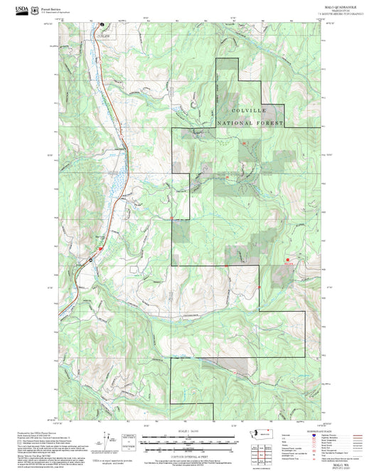 2025 Forest Service Topo Map of Malo Washington