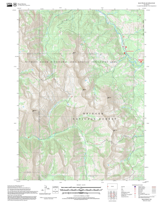 2025 Forest Service Topo Map of Man Peak Wyoming