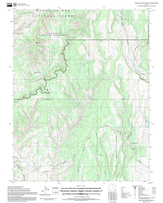 2025 Forest Service Topo Map of Mancos Jim Butte Utah