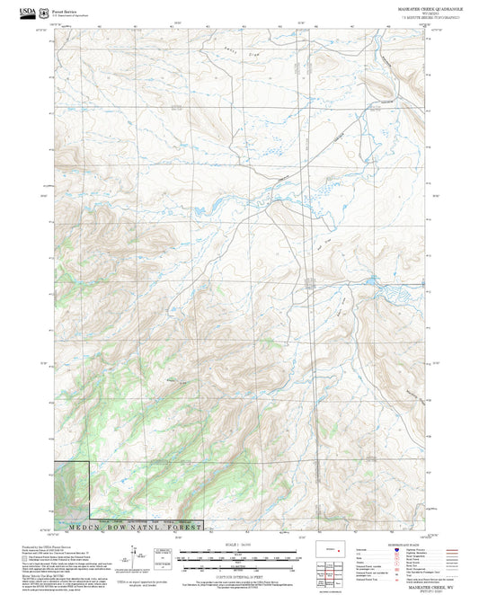 2025 Forest Service Topo Map of Maneater Creek Wyoming