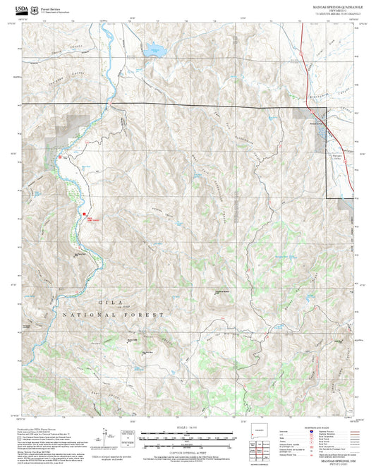 2025 Forest Service Topo Map of Mangas Springs New Mexico