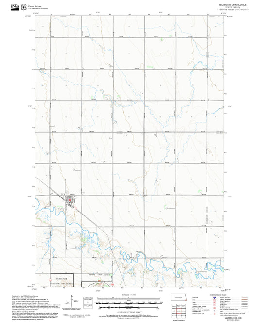 2025 Forest Service Topo Map of Mantador North Dakota