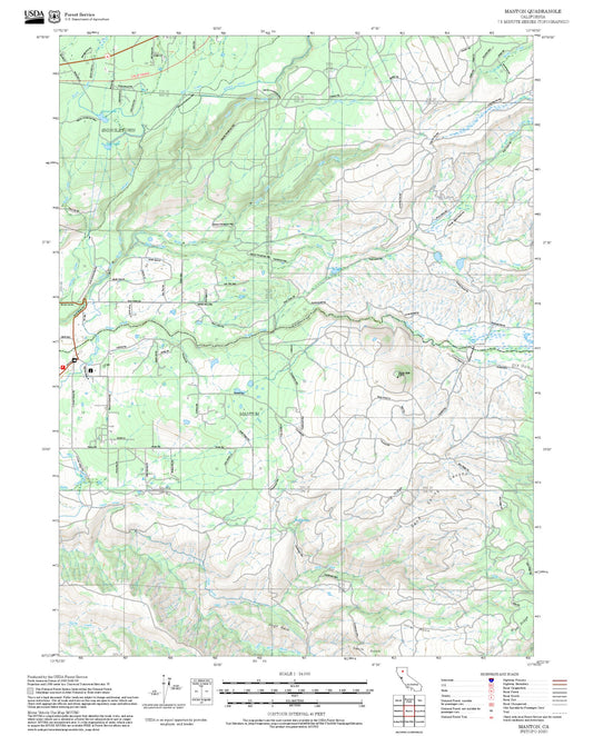 2025 Forest Service Topo Map of Manton California