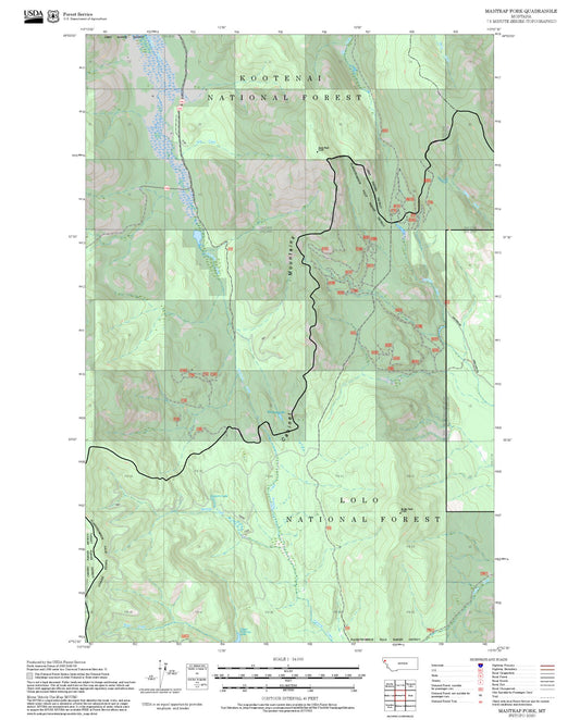 2025 Forest Service Topo Map of Mantrap Fork Montana