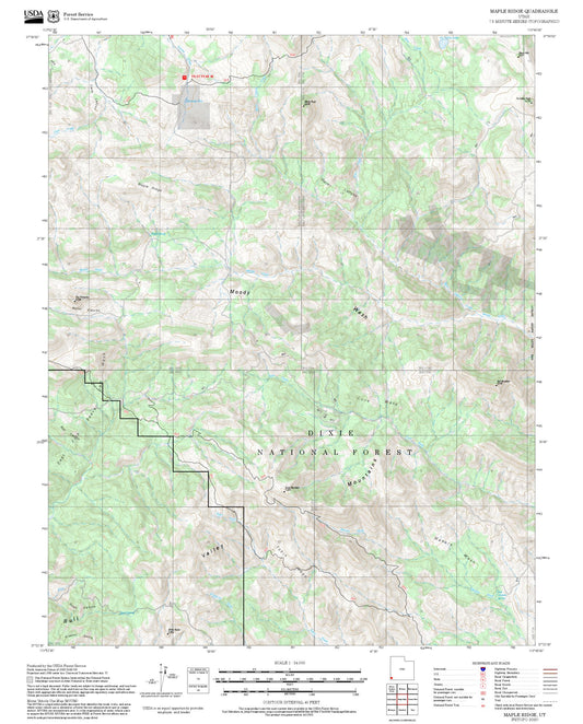 2025 Forest Service Topo Map of Maple Ridge Utah