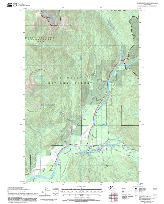 2025 Forest Service Topo Map of Marblemount Washington