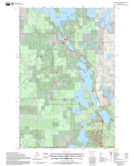 2025 Forest Service Topo Map of Marcell Minnesota