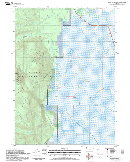 2025 Forest Service Topo Map of Mares Egg Spring Oregon