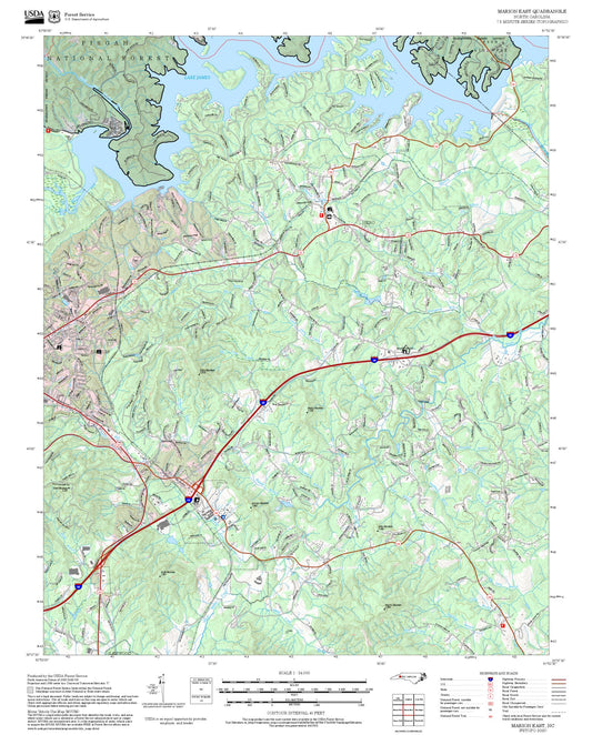 2025 Forest Service Topo Map of Marion East North Carolina