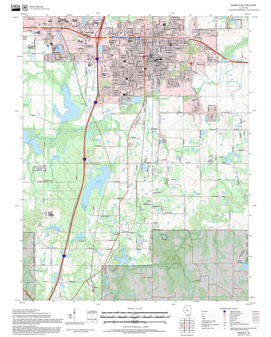 2025 Forest Service Topo Map of Marion Illinois