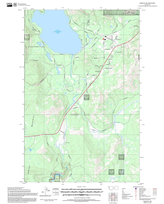2025 Forest Service Topo Map of Marion Montana