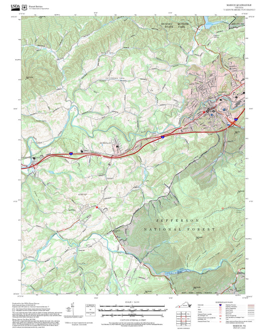 2025 Forest Service Topo Map of Marion Virginia
